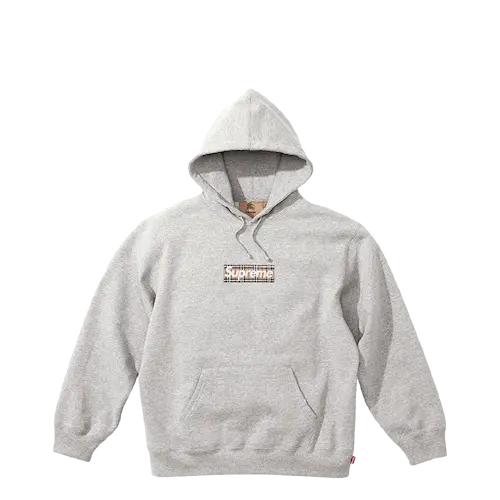 SUPREME BURBERRY BOX LOGO HOODIE GREY | AREA 02 — Asia's Premier