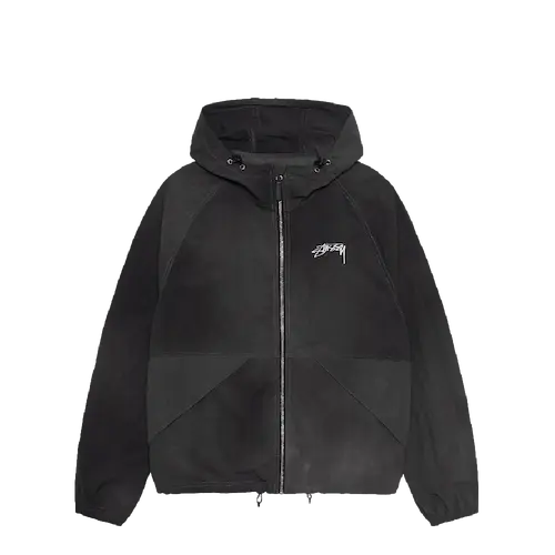 STUSSY WAVE DYE BEACH SHELL JACKET BLACK | AREA 02