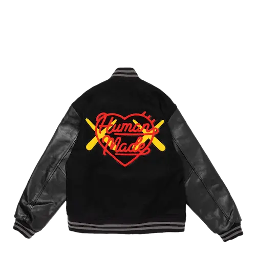 HUMAN MADE KAWS VARSITY JACKET #2 BLACK | AREA 02