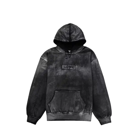 SUPREME MM6 MAISON MARGIELA FOIL BOX LOGO HOODED SWEATSHIRT BLACK 