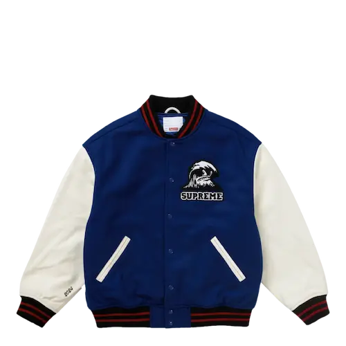 SUPREME WAVE VARSITY JACKET BLUE | AREA 02 — Asia's Premier