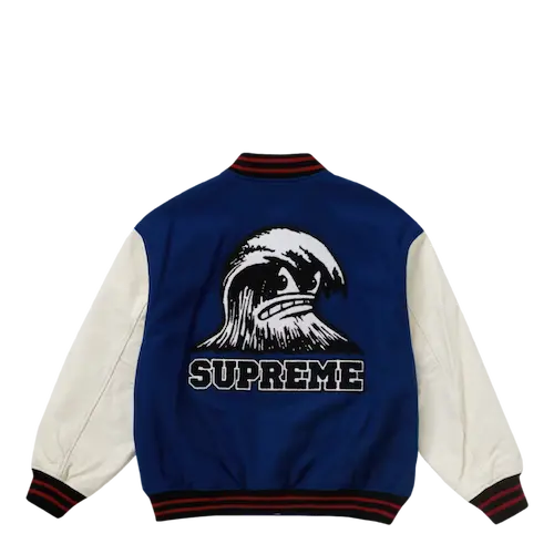 SUPREME WAVE VARSITY JACKET BLUE | AREA 02 — Asia's Premier
