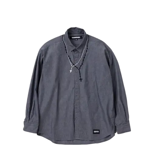 NEIGHBORHOOD 24SS DOUBLE CROSS EMBROIDERY SHIRT LS BLACK | AREA 02