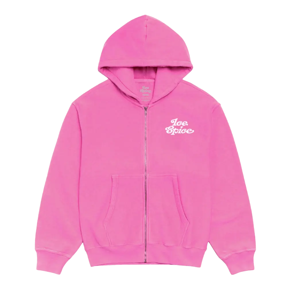 VERDY X ICE SPICE BIG GUY ZIP HOODIE - PINK | AREA 02 — Asia's