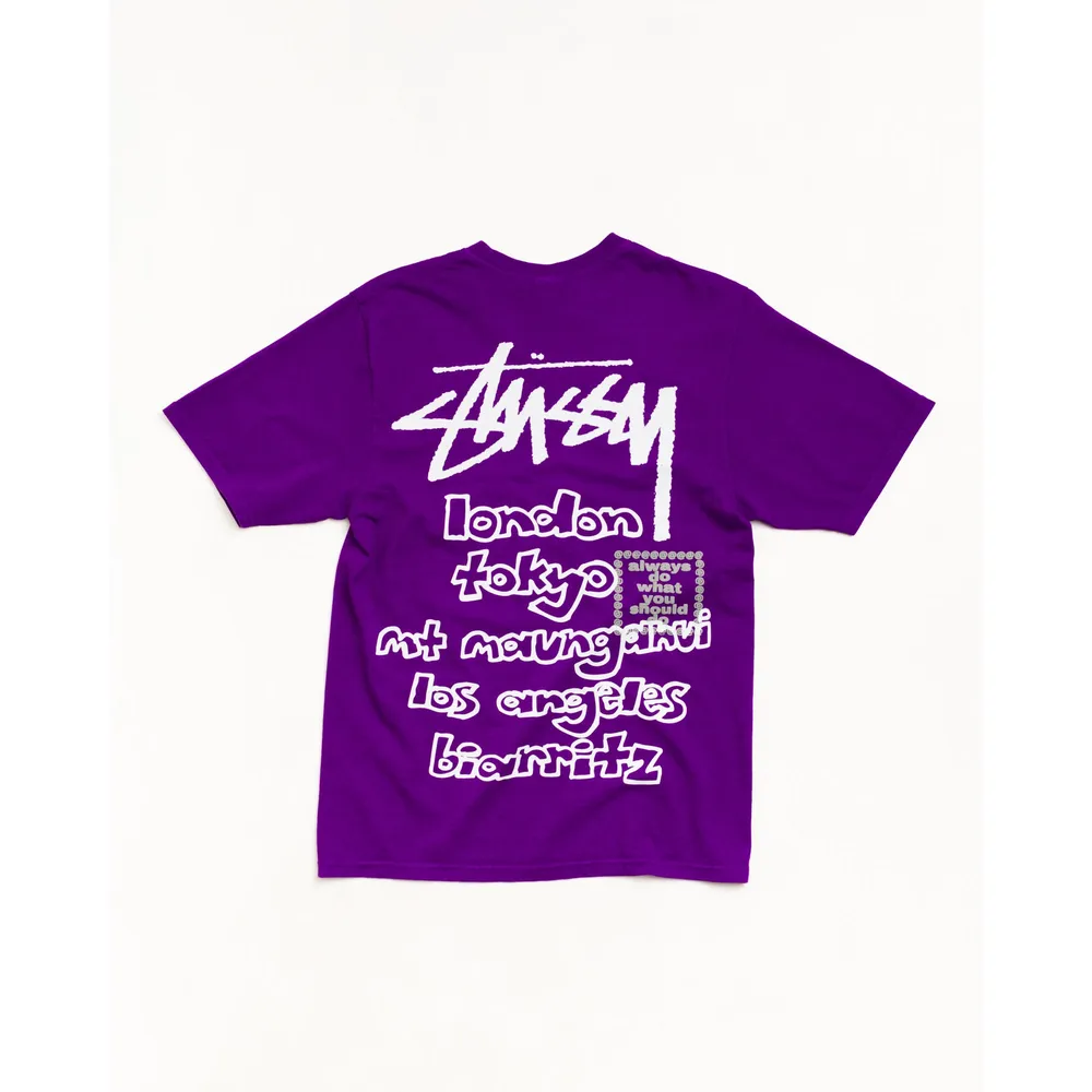 STUSSY & ALWAYS WORLD TOUR TEE PURPLE | AREA 02 — Asia's Premier