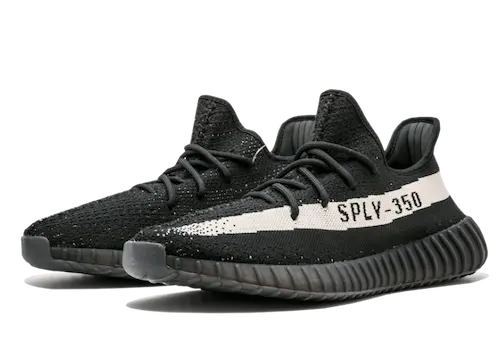 yeezys 350 v2 black and white