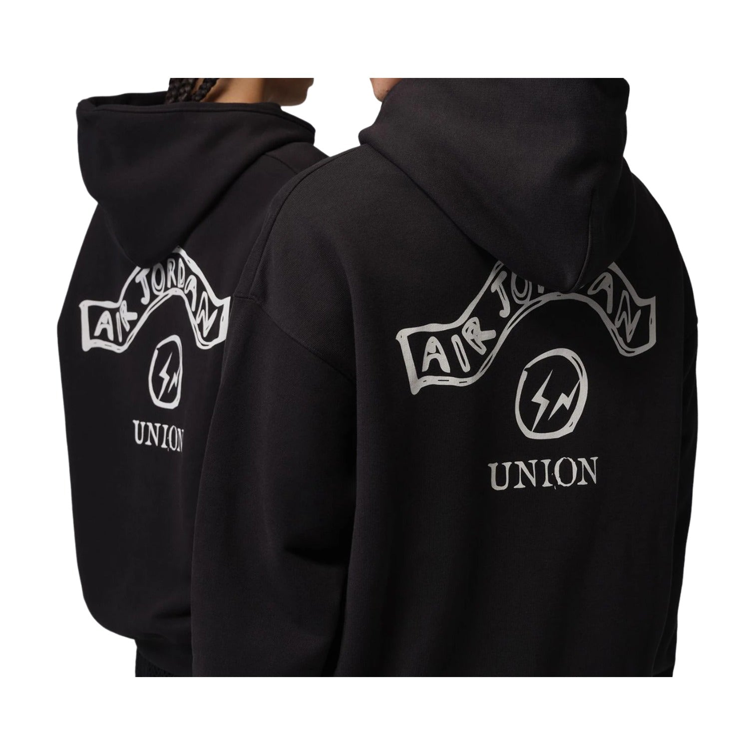 AIR JORDAN X UNION X FRAGMENT FULL-ZIP UP HOODIE BLACK PALE IVORY