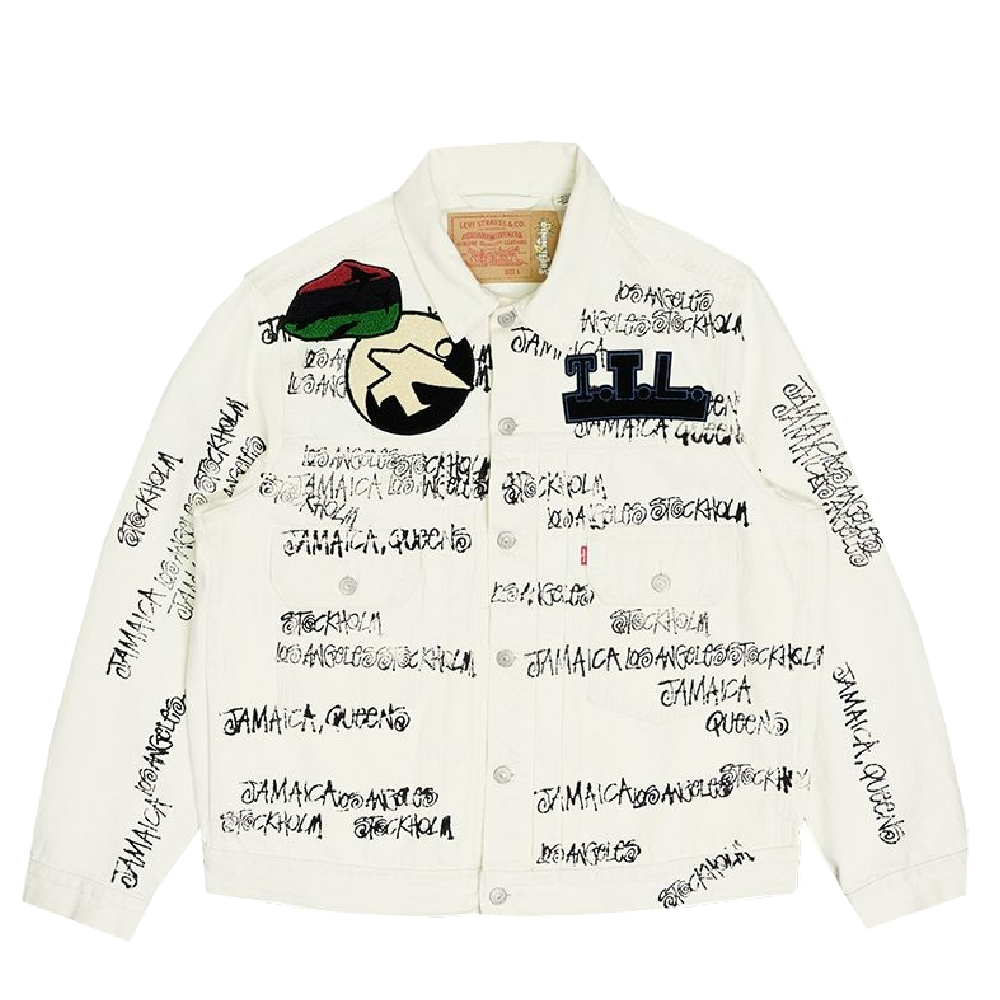 DENIM TEARS STUSSY OUR LEGACY TYPE 2 TRUCKER JACKET WHITE | AREA 02