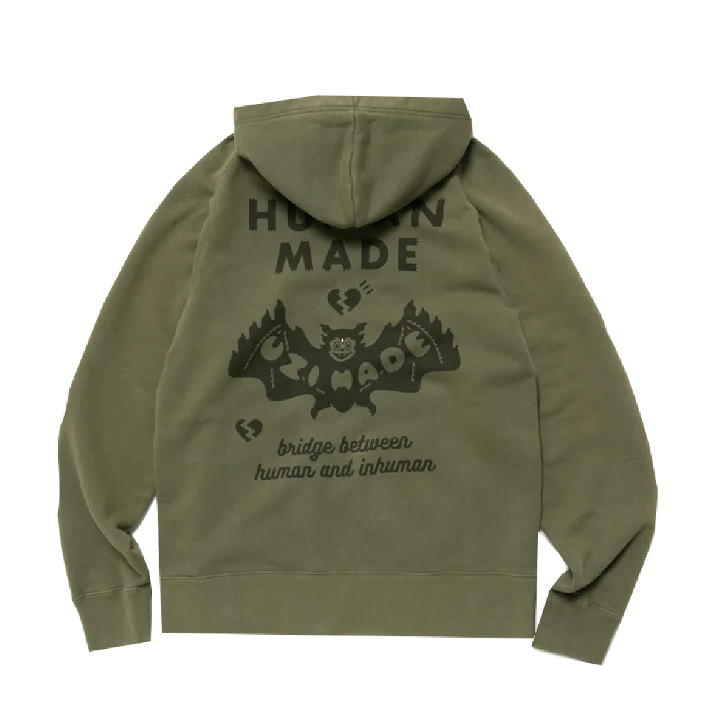 HUMAN MADE UZI MADE ZIP HOODIE OLIVE | AREA 02