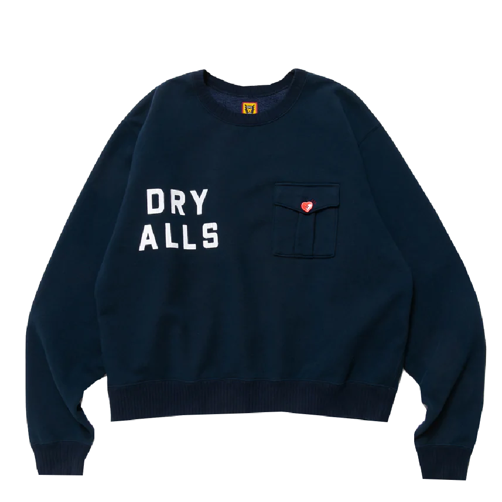 HUMAN MADE DRY ALLS MILITARY SWEATSHIRT NAVY | AREA 02