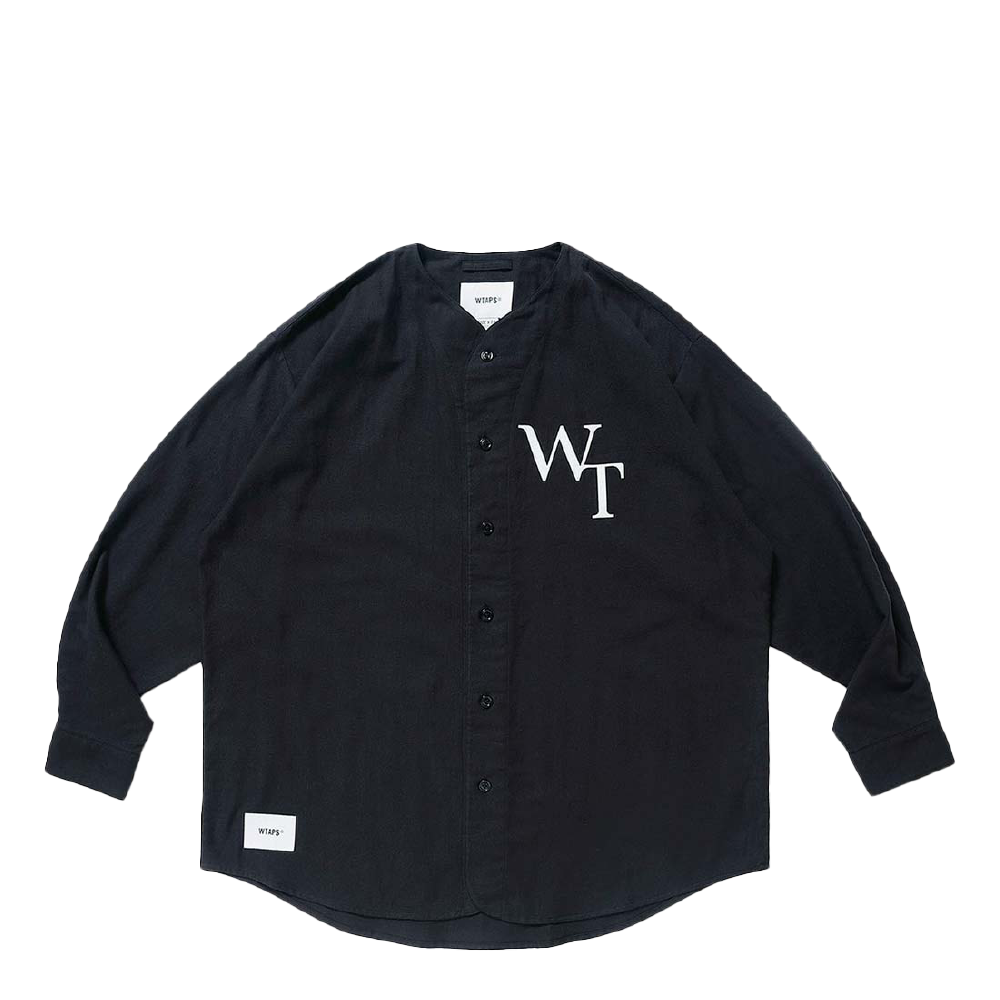 WTAPS LEAGUE 02 COTTON. TWILL. LEAGUE LS SHIRT BLACK | AREA 02