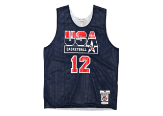Men's Mitchell & Ness John Stockton Navy USA Basketball Training 1992 Dream  Team Authentic Reversible Practice Jersey