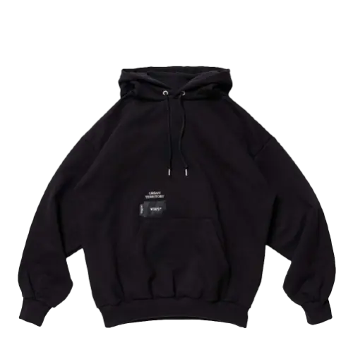 WTAPS CROSS BONES COTTON HOODIE BLACK | AREA 02