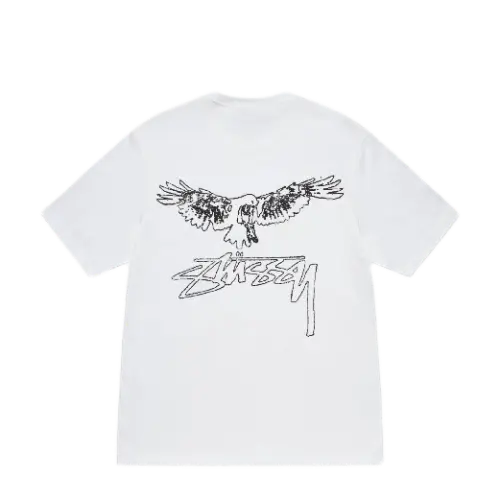 00s stussy × WHITE MOUNTAINEERING × 13DW Stussy SS20 Flowers Printing Short Sleeve Unisex White 2003124