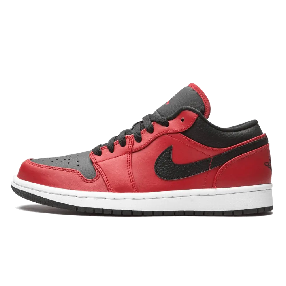 Air Jordan 1 Low Reverse Bred Pebbled Swoosh