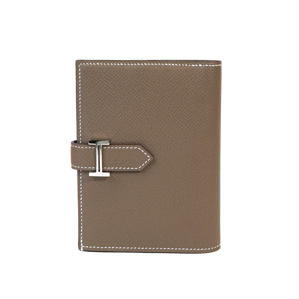 Hermes bearn mini wallet 愛馬仕 皮 夾 Herm s Bearn短夾木偶灰