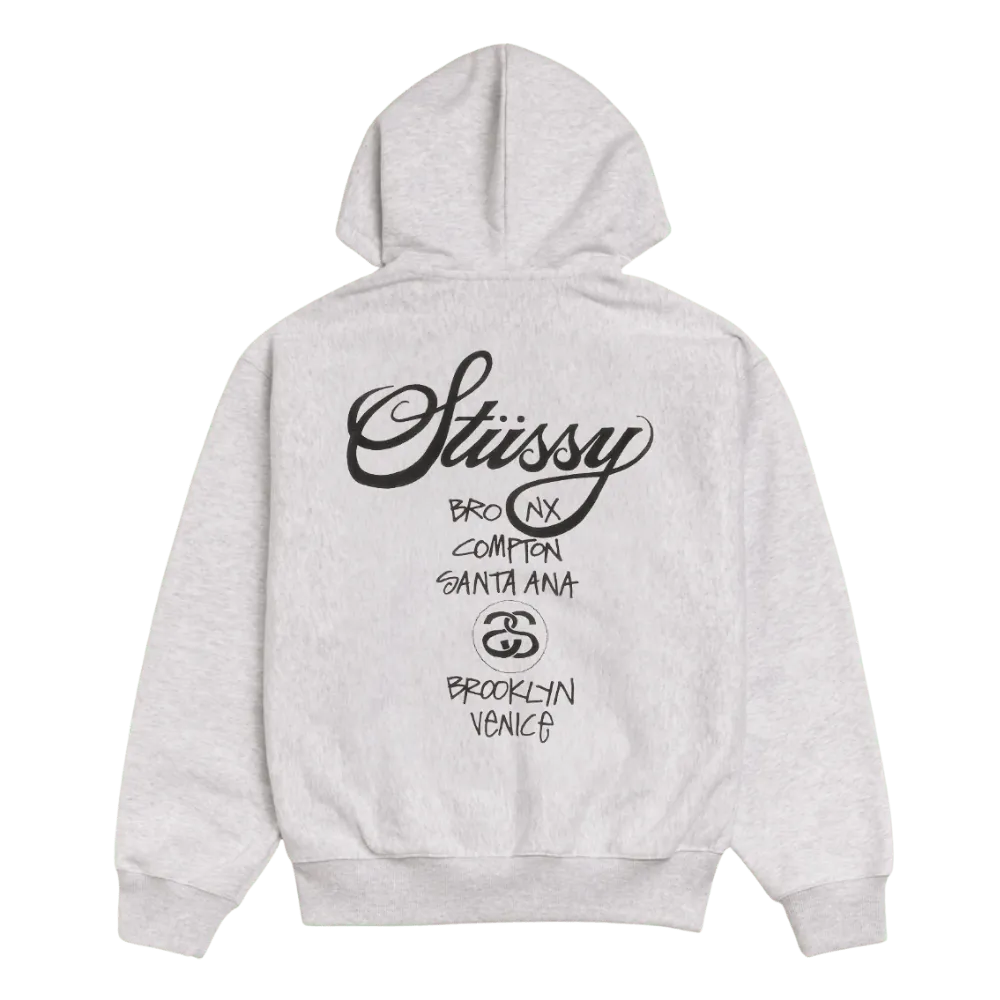 WORLD TOUR ZIP HOODIE ASH HEATHER | AREA 02 — Asia's Premier