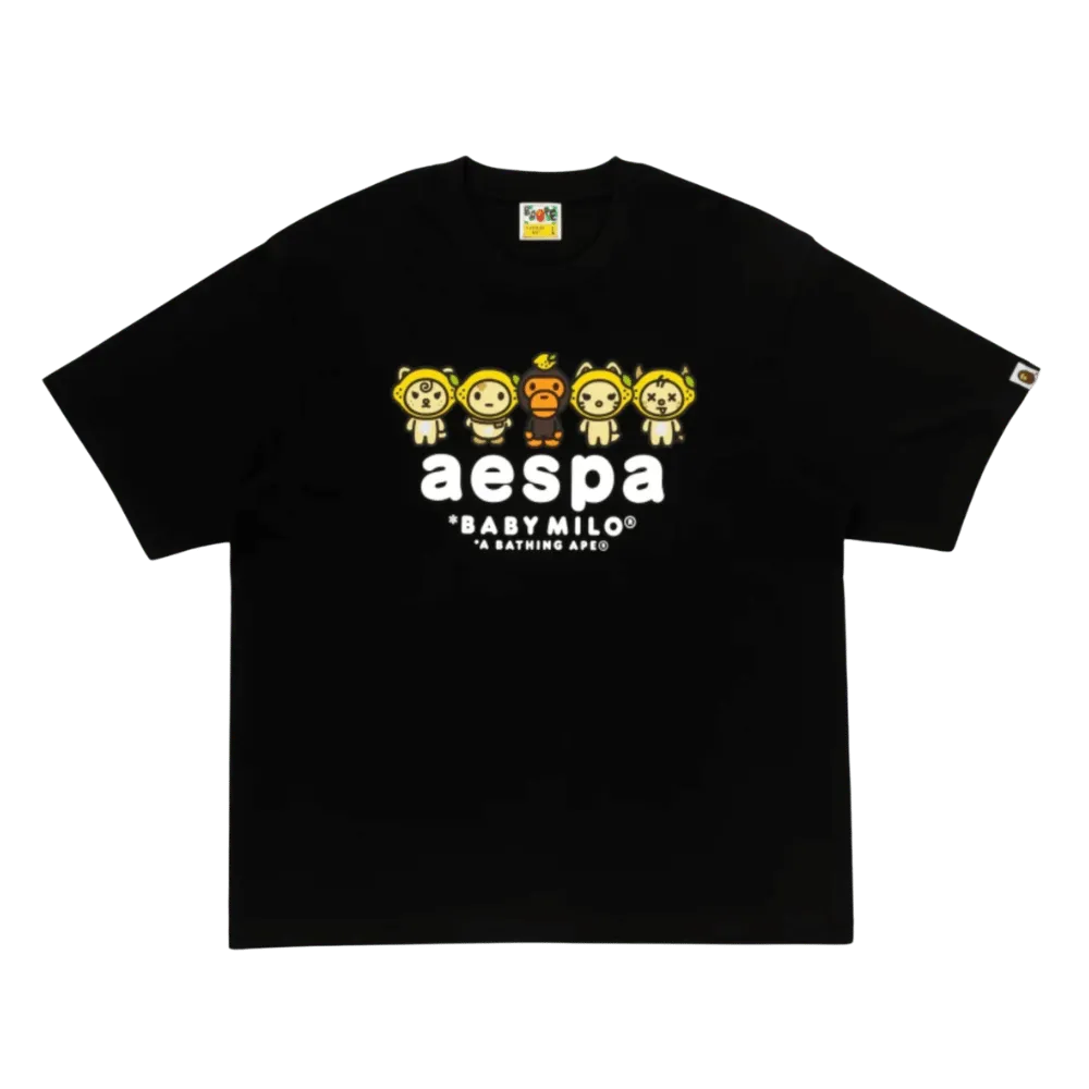 BAPE X AESPA BABY MILO LEMONADE MINI TEE BLACK | AREA 02 — 亞洲