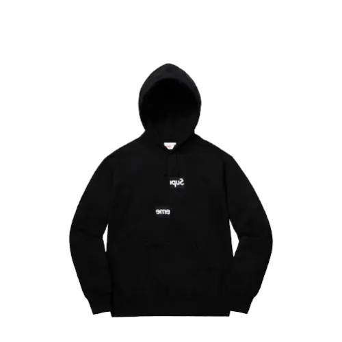 SUPREME COMME DES GARÇONS SPLIT BOX LOGO HOODIE BLACK | AREA 02