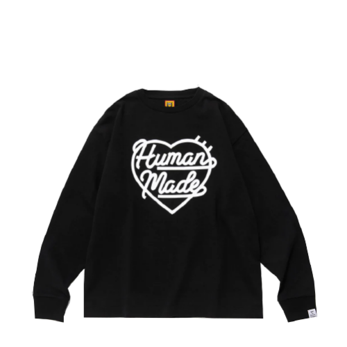 HUMAN MADE HEART LS TEE BLACK | AREA 02