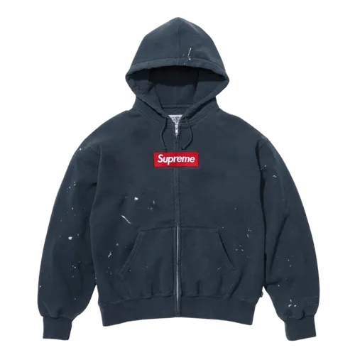 SUPREME BOX LOGO HOODED SWEATSHIRT (FW25) NAVY | AREA 02 — Asia's